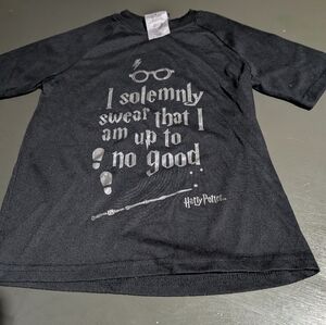 Harry Potter Up To No Good Size 8 Black Tee Shirt EUC